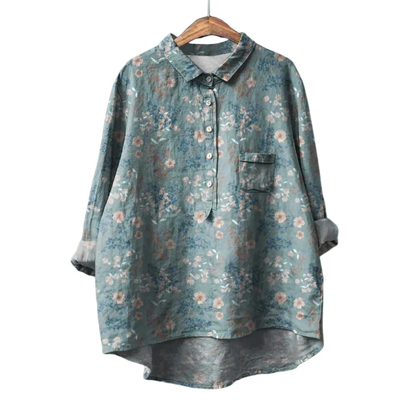 Meja | Elegant Långärmad Blommig Skjorta